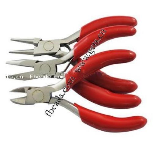 Round Nose Plier, Ferronickel, with Plastic, red, 75~80mm 