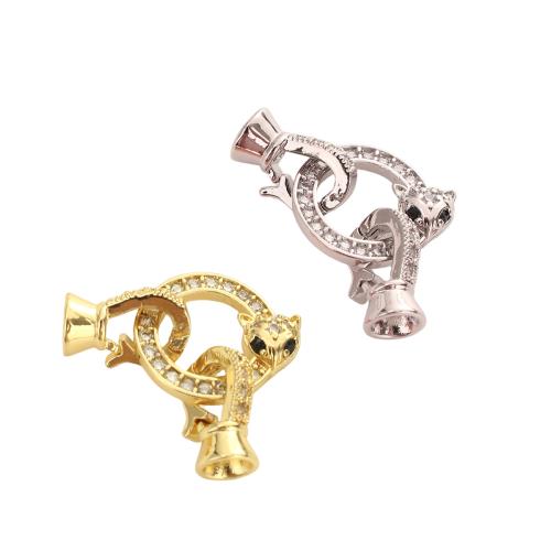 Brass Clasp Findings, plated, DIY & micro pave cubic zirconia & hollow 28mm Approx 5mm [