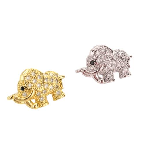 Brass Clasp Findings, Elephant, plated, DIY & micro pave cubic zirconia 23mm Approx 1mm [