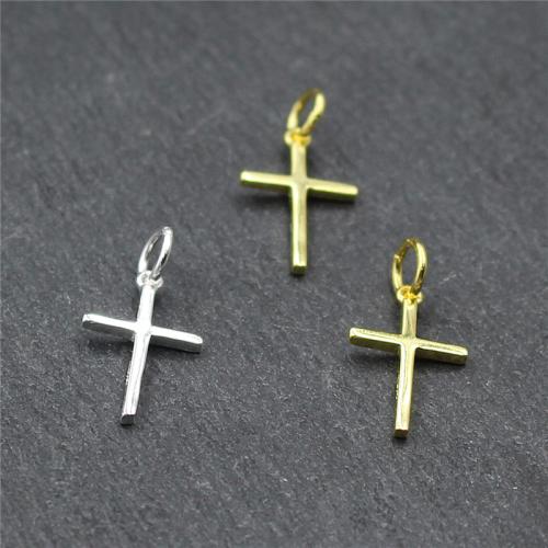 pendentifs de croix en argent pur , Argent sterling 925, Placage, DIY, plus de couleurs à choisir Vendu par PC