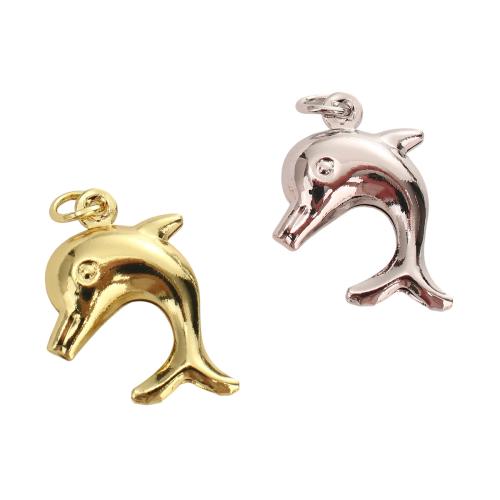 Tierische Messing Anhänger, Dolphin, plattiert, DIY, keine, 19x13.5x4.8mm, Bohrung:ca. 3.5mm, verkauft von PC