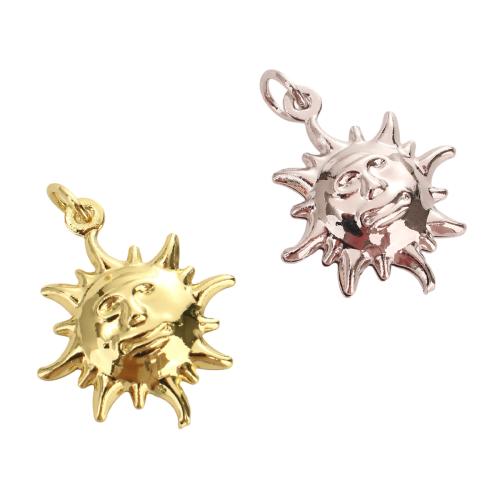 Messing Schmuck Anhänger, Sonne, plattiert, DIY, keine, 20x17.2x5.8mm, Bohrung:ca. 3.5mm, verkauft von PC