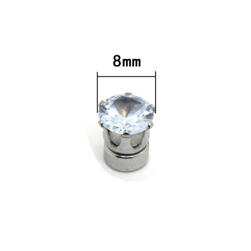304 Edelstahl Magnetische Ohrstecker, unisex & Micro pave Zirkonia, keine, verkauft von Paar