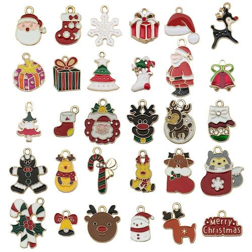 Pendentifs de Noël en alliage de zinc, Placage, Conception de Noël & DIY & styles différents pour le choix & émail, Vendu par PC[