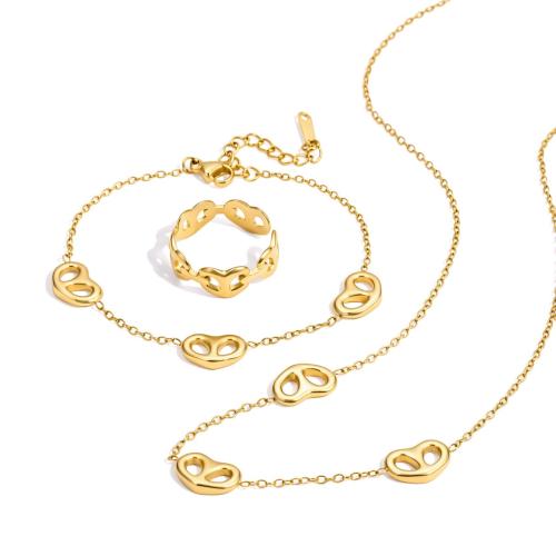 304 Edelstahl Mode Schmuckset, goldfarben plattiert, Modeschmuck & verschiedene Stile für Wahl & Micro pave Zirkonia & für Frau, verkauft von PC