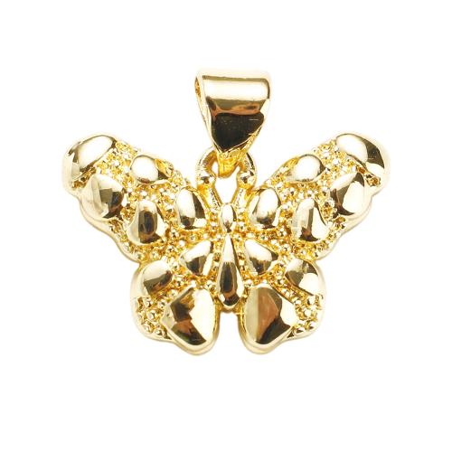 Animal Brass Pendants, Butterfly, real gold plated, DIY Approx 
