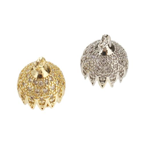 Colgante de Micro Pavé de Zirconía Cúbica, metal, chapado, Bricolaje & micro arcilla de zirconia cúbica, más colores para la opción, 13x10x10mm, agujero:aproximado 1mm, Vendido por UD