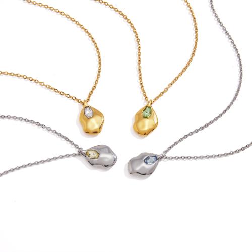 acero inoxidable 304 collar, con Vidrio, Recubrimiento iónico al vacío, diferentes estilos para la opción & para mujer, Vendido por UD