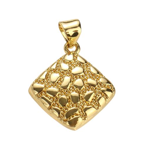 Brass Jewelry Pendants, Rhombus, real gold plated, DIY Approx 