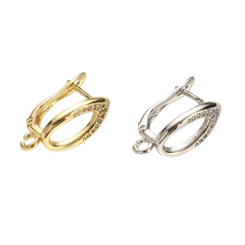 clip de bijoux en laiton, Placage, DIY & pavé de micro zircon, plus de couleurs à choisir Environ 1mm, Vendu par PC[