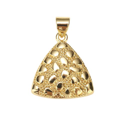 Brass Jewelry Pendants, Triangle, real gold plated, DIY Approx 