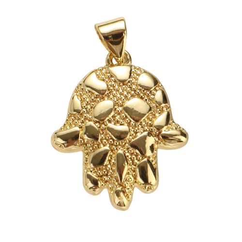 Brass Jewelry Pendants, Hamsa, real gold plated, DIY Approx 