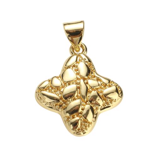 Brass Jewelry Pendants, Four Leaf Clover, real gold plated, DIY Approx 
