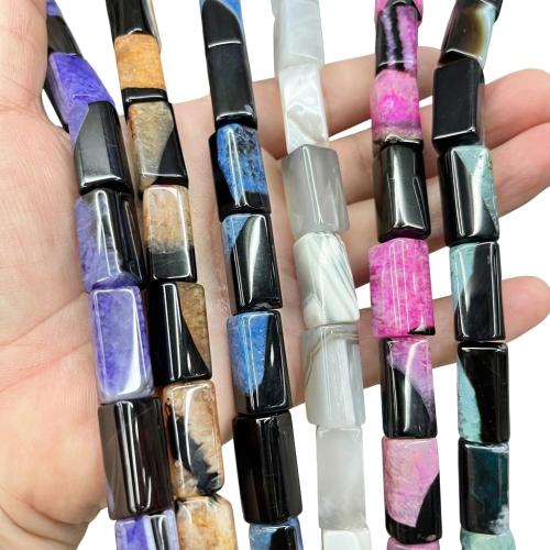 Cuentas Individuales de piedras preciosas, Ágata, con Cuarzo natural, Rectángular, Bricolaje & lisa, más colores para la opción, 10x20mm, aproximado 20PCs/Sarta, Vendido por Sarta