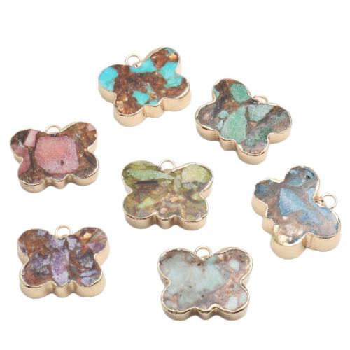 Colgantes de jaspe imperial, Jaspe Impresión, Mariposa, pulido, Bricolaje, más colores para la opción, 16x20x4mm, Vendido por UD
