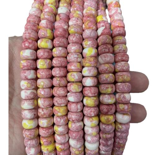 Regen Blume Stein Perlen, Regen Blumen Stein, Abakus,Rechenbrett, DIY, keine, 6x10mm, ca. 63PCs/Strang, verkauft von Strang
