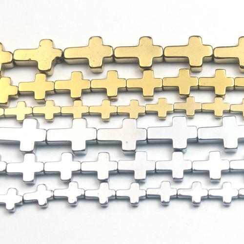 Perles hématite non-magnétique, hématite non magnétique, croix, Placage, DIY & normes différentes pour le choix, plus de couleurs à choisir, Vendu par brin