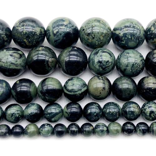 Single Gemstone Beads, Green Eye Stone, Round, polished, DIY Approx 37 cm 