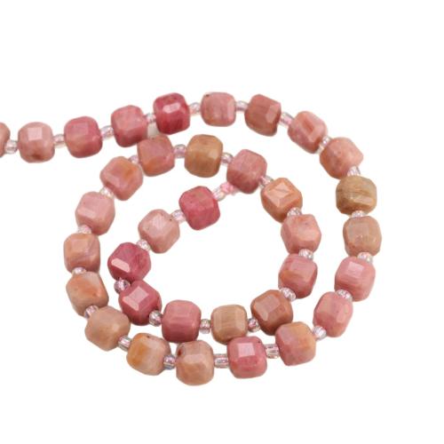 Perles de bois en pierre , pierre de grain, cadre, poli, DIY & normes différentes pour le choix & facettes, rouge Environ 38 cm, Vendu par brin[
