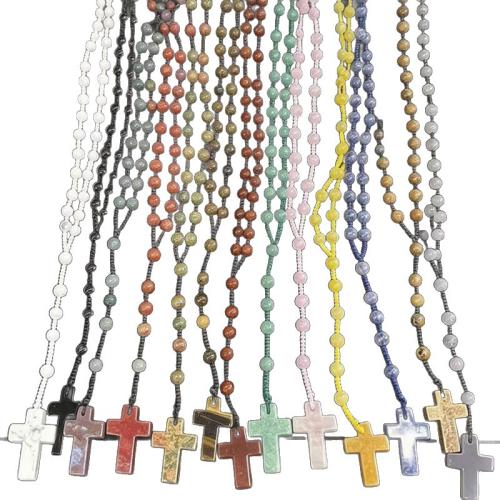 Gemstone Necklaces, Cross & Unisex Approx 50 cm 