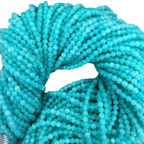 Amazonit Perlen, rund, DIY, 4mm, ca. 90PCs/Strang, verkauft von Strang