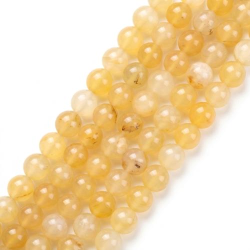 Perles de pierre gemme unique, Jade, Rond, DIY & normes différentes pour le choix, Jaune, Vendu par brin