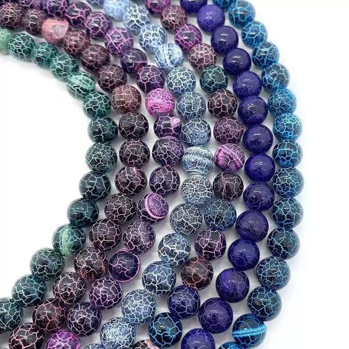 Perles agates effloresces naturelles , agate effleurant, Rond, DIY & normes différentes pour le choix, plus de couleurs à choisir Environ 38 cm, Vendu par brin