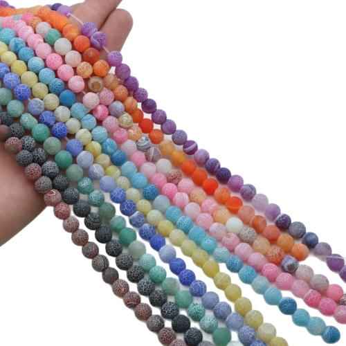 Natural Effloresce Agate Beads, Round, polished, DIY Approx 38 cm 