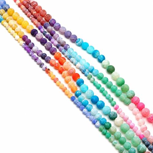 Natural Effloresce Agate Beads, Round, polished, DIY multi-colored Approx 38 cm [