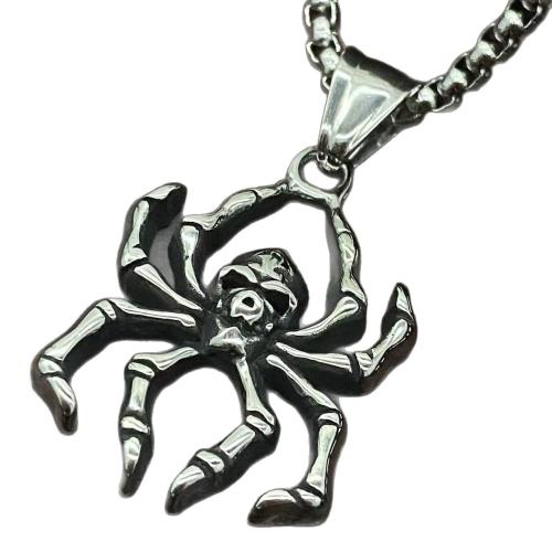 Pendentif en acier inoxydable crâne, Acier inoxydable 304, araignée, poli, DIY & avec motif de crâne & styles différents pour le choix, couleur originale Vendu par PC