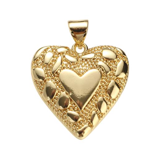 Pendentifs de coeur en laiton, Plaqué d'or, DIY Environ Vendu par PC[