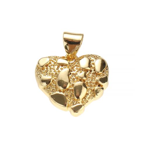Pendentifs de coeur en laiton, Plaqué d'or, DIY Environ Vendu par PC[