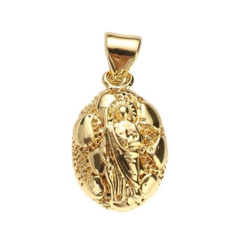 Bijoux pendentifs en laiton, ovale, Plaqué d'or, DIY Environ Vendu par PC[