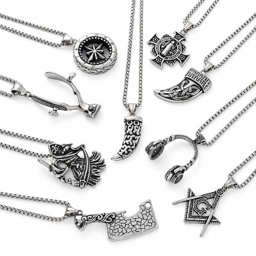 Pendentifs en acier inoxydable, Acier inoxydable 304, Vintage & DIY & styles différents pour le choix, couleur originale Vendu par PC