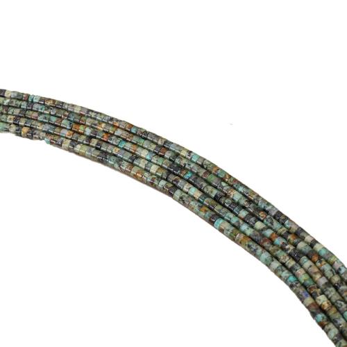Afrikanischer Türkis Naturperlen, Afrikanisches Türkis, flache Runde, poliert, DIY, 2x4mm, Länge:ca. 38 cm, verkauft von Strang[