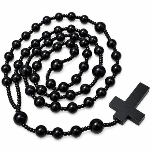 黒瑪瑙ネックレス, ガラスビーズ, とともに ウッド, ファッションジュエリー, ブラック, 売り手 パソコン