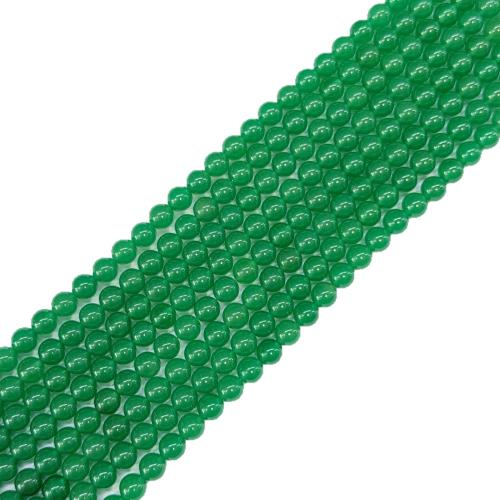 Gemme synthétique goutte, Rond, poli, DIY, vert, Vendu par brin