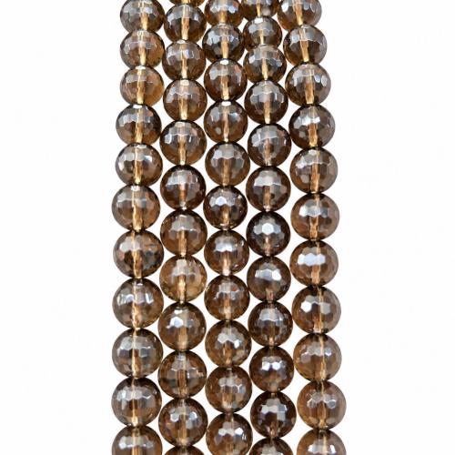 Perles en quartz fumé naturel, Rond, DIY & normes différentes pour le choix & facettes, grade A Environ 38 cm, Vendu par brin[