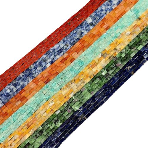 Perles de pierre gemme unique, rectangle, poli, DIY & différents matériaux pour le choix Environ Vendu par brin