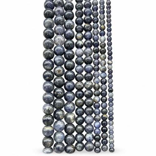 Perles de pierre gemme unique, Iolite, Rond, DIY & normes différentes pour le choix Environ 38 cm, Vendu par brin