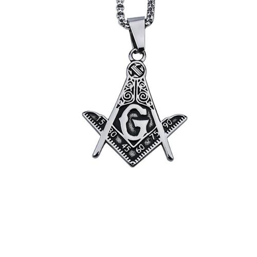 Stainless Steel Pendants, 304 Stainless Steel, freemason jewelry & DIY & blacken, original color 
