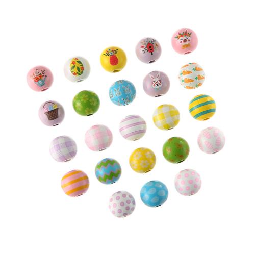 Printing Wood Beads, Hemu Beads, DIY 16mm Approx 4mm 