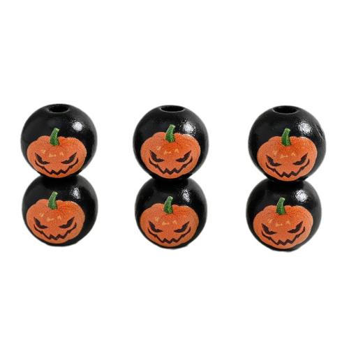 Perle Bijoux Halloween, bois, Rond, impression, Halloween Design & DIY, plus de couleurs à choisir, 16mm, Vendu par PC