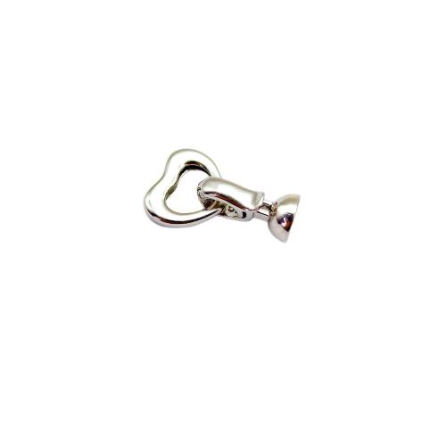 Fermoir agrafe inox, Acier inoxydable 304, coeur, Polissage fin & DIY, couleur originale Vendu par PC[