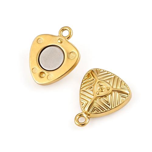 Round Stainless Steel Magnetic Clasps, 316L Stainless Steel, Triangle, plated, DIY [