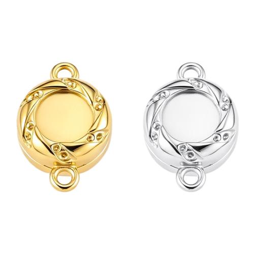 Round Stainless Steel Magnetic Clasps, 316L Stainless Steel, Flat Round, Vacuum Ion Plating, DIY [
