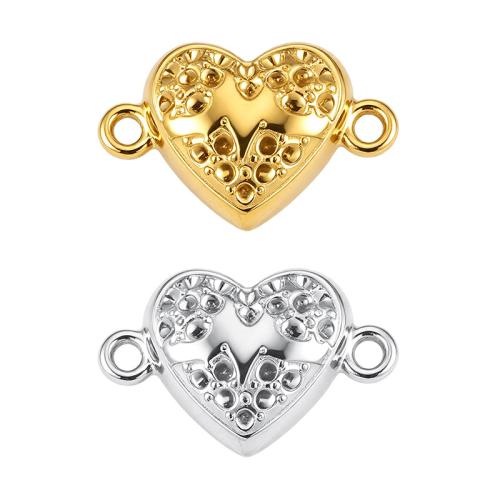 Round Stainless Steel Magnetic Clasps, 316L Stainless Steel, Heart, Vacuum Ion Plating, DIY [