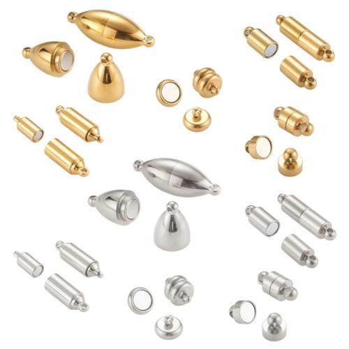 Round Stainless Steel Magnetic Clasps, 304 Stainless Steel, plated, hand polished & DIY [