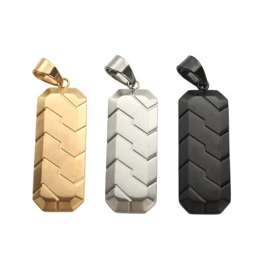 Stainless Steel Tag Charm, 304 Stainless Steel, Rectangle, plated, DIY 