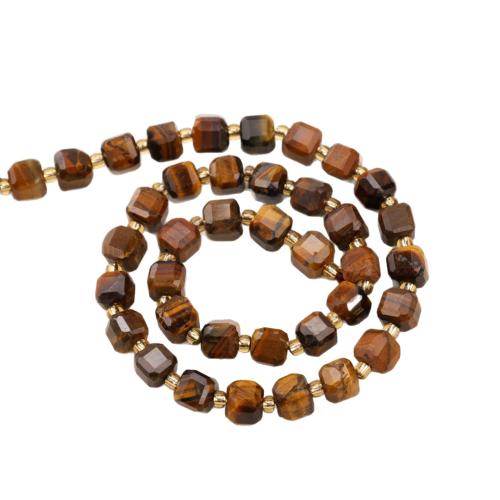 Tiger Eye Beads, Square, polished, DIY & faceted Approx 38 cm 